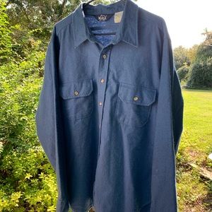 Woolrich deep blue cotton flannel shirt